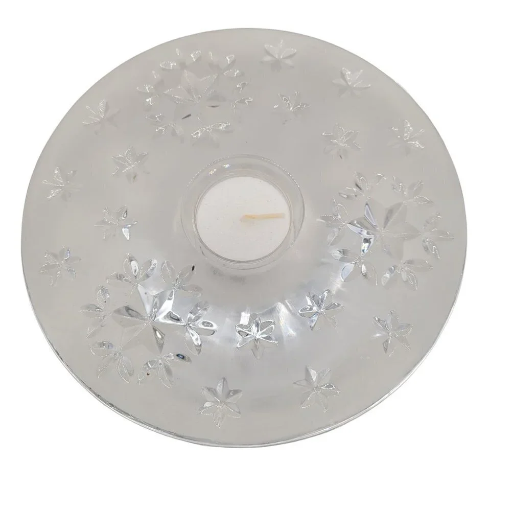 Mikasa Radiant Star Solid Lead Crystal Votive Holder Unused 6 3/4